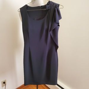 Black ruffled Mazza Dress